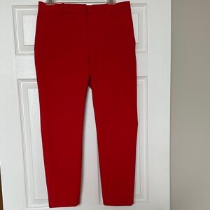 Theory Women's Red Ankle-Length Tailored Pants